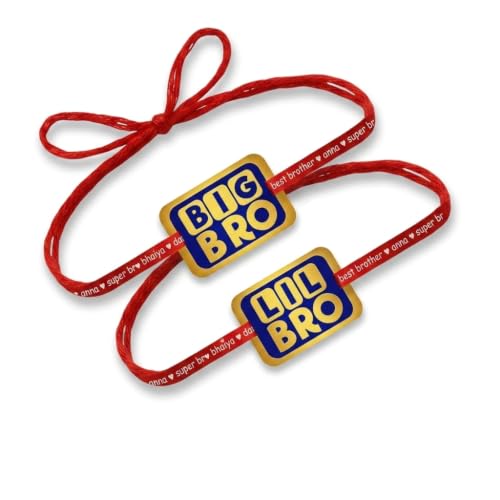 TheYaYaCafe Big Little Bro Printed Raksha Bandhan Rakhi (Set of 2)