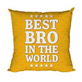 Best Bro in the World Cushion Cover 24x24 - Rakhi Gift for Brother