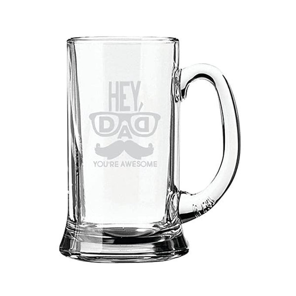 Hey Dad You are Awesome Engraved Beer Mug