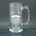 Beer Mug, Personalised Engraved Moustache with Coasters