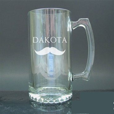 Personalized Engraved Moustache Beer mug