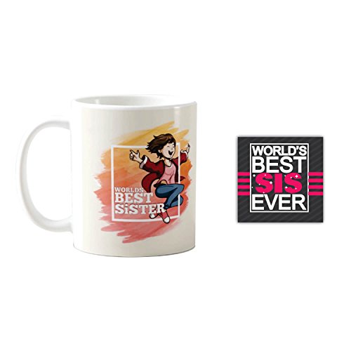 Best Sister Gift Set of 3 - Mug, Coaster & Cushion Cover