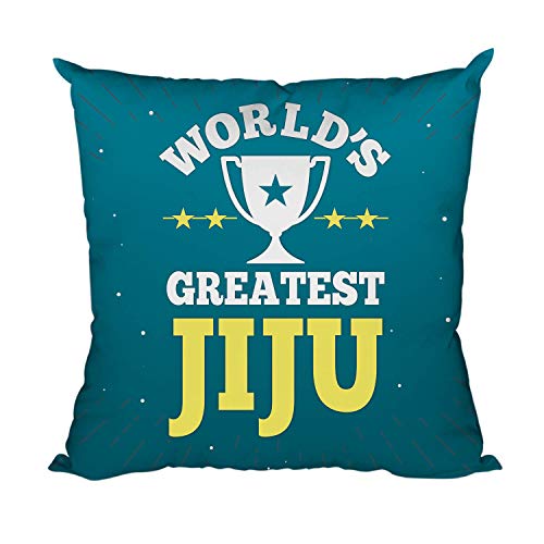 TheYayaCafe Brother-in-Law Printed Cushion Cover Worlds Greatest Jiju 16x16 Inches (40x40 cm), Rakhi Birthday Anniversary Raksha Bandhan Gift for Jiju, Brother-in-Law from Sister and Family