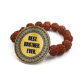 YaYa cafe Men's Raksha Bandhan Best Brother Ever Engraved for Brother Rudraksha Bracelet
