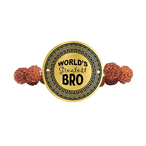TheYaYaCafe Raksha Bandhan Gifts Worlds Greatest Brother Engraved Rudraksha Bracelet for Brother
