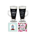 Glass Coffee Mug Set of 3 - Clear 230 ml Tea & Coffee Cups