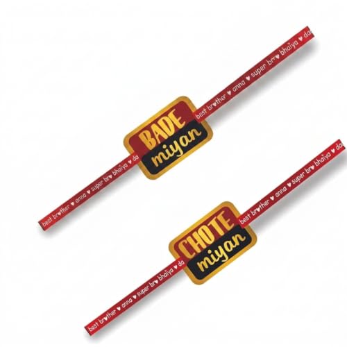 TheYaYaCafe Acrylic Chote Miyan & Bade Miyan Printed Rakhi for Brother (Set of 2), Raksha Bandhan Rakhi for Kids and Young Boys, Rakhi Gift for Bhai, Brother, Bro