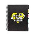 TheYayaCafe Printed Wirebound Notebook World's Best Sister A5 Size 8.5x6 Inches 300 Ruled Pages 70 GSM, Bhaidooj Rakhi Birthday Gift for Sister from Brother, Thoughtful Diary for Writing Journaling