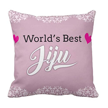 TheYayaCafe Brother in Law Printed Cushion Cover Jiju 16x16 Inches (40x40 cm), Birthday Anniversary Raksha Bandhan Diwali Gift for Jiju, Brother in Law, Jija from Sister and Wife