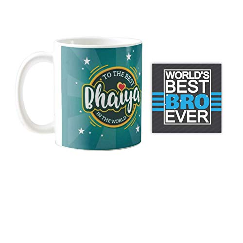 Best Bhaiya in the World Coffee Mug with Coaster, 330 ml