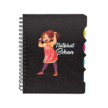 TheYaYaCafe® Bhaidooj Birthday Gifts for Sister Natkhat Behen Printed Wirebound Notebook A5 Size, 300 Ruled Pages