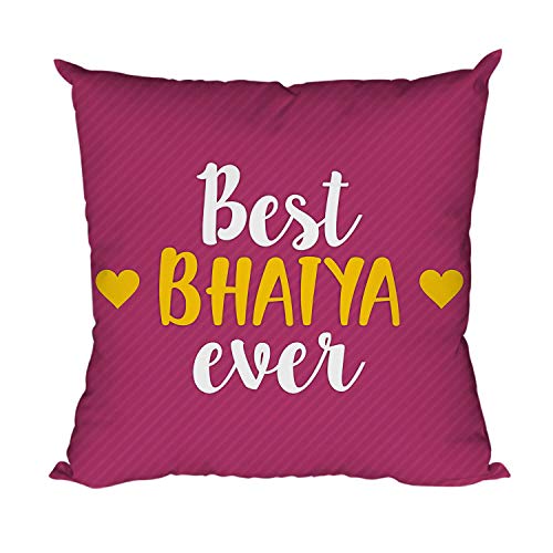 Yaya Cafe Rakhi Birthday Gift for Brother, Best Bhaiya Ever Cushion Cover 16X16 Inches