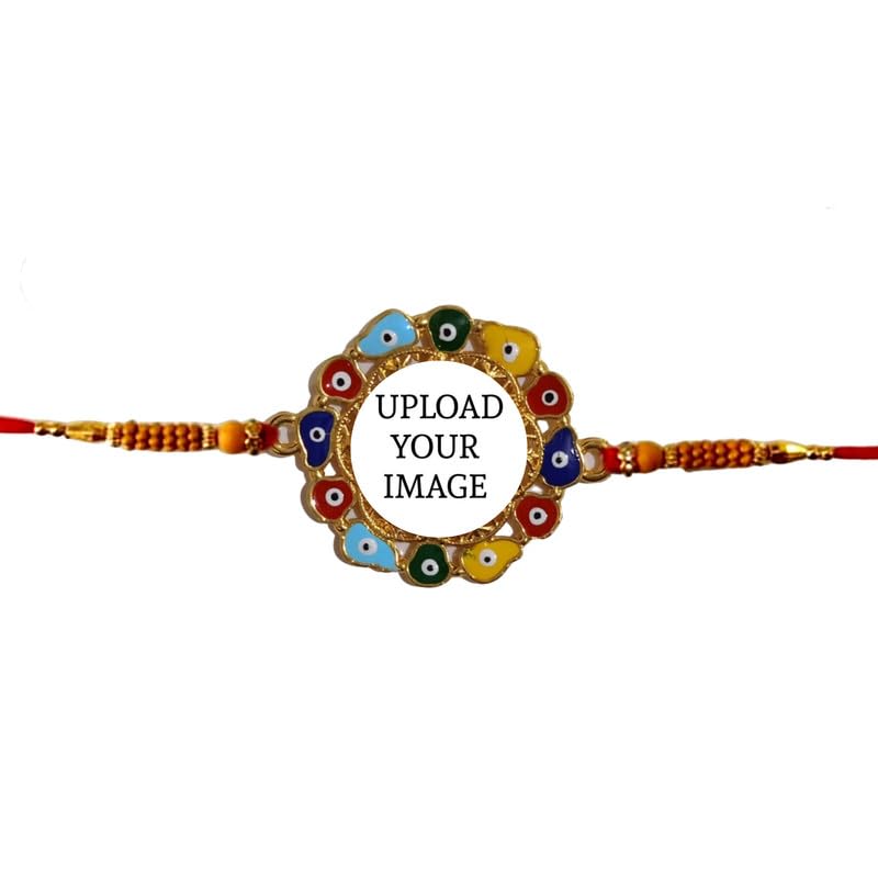 TheYaYaCafe Personalized Raksha Bandhan Rakhi for Brother with Roli Tika, Printed Acrylic Rakhi for Kids, Raksha Bandhan Gifts for Brother from Sister