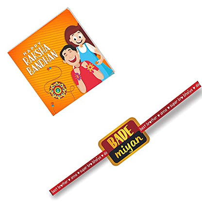 TheYaYaCafe Yaya Cafe Rakhi for Brother Boy Printed Rakhi Bade Miyan Raksha Bandhan, Brown, One Size (RK0133_BM)