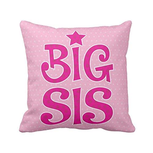 TheYayaCafe Sister Printed Canvas Cushion Cover Big Sis 12x12 Inches (30x30 cm), Birthday Anniversary Raksha Bandhan Karwa Chauth Gift for Sister, Sis, Didi from Brother and Family
