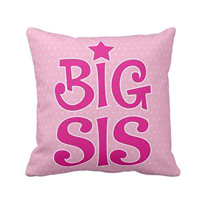 TheYayaCafe Sister Printed Canvas Cushion Cover Big Sis 12x12 Inches (30x30 cm), Birthday Anniversary Raksha Bandhan Karwa Chauth Gift for Sister, Sis, Didi from Brother and Family