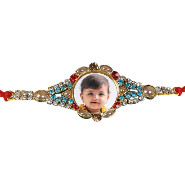 TheYaYaCafe Personalized Rakhi for Brother with Roli Tika, Printed Raksha Bandhan Rakhi with Custom Image