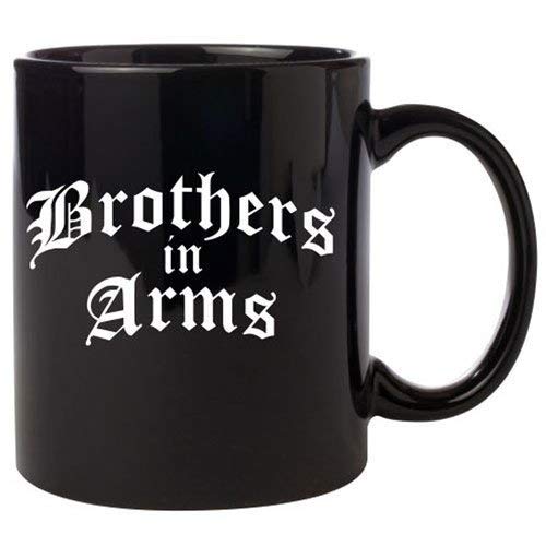 TheYayaCafe Brother Printed Ceramic Coffee Mug Brothers in Arms Quote 330 ml (11 oz), Bros from Sister, Gift with Coaster