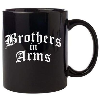 TheYayaCafe Brother Printed Ceramic Coffee Mug Brothers in Arms Quote 330 ml (11 oz), Bros from Sister, Gift with Coaster