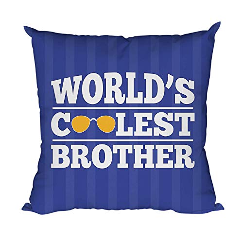Yaya Cafe Rakhi Birthday Gift for Worlds Coolest Brother Cushion Cover 16X16 Inches