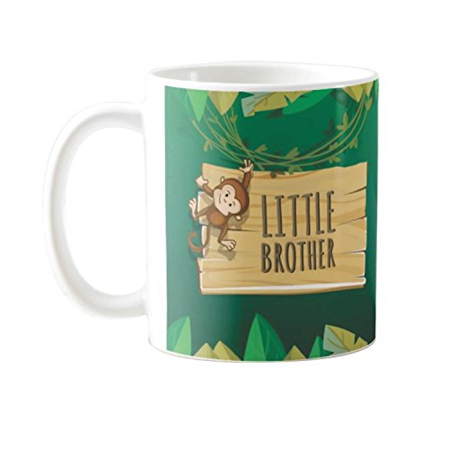 TheYayaCafe Birthday Gifts Combo for Brother, Printed Ceramic Coffee Mug with Coaster 11oz (330ml), Raksha Bandhan Bhai Dooj Gift for Big and Little Brother from Sister