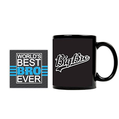 TheYayaCafe Brother Printed Ceramic Coffee Mug Big Bro Quote 330 ml (11 oz), Birthday Bhaidooj Raksha Bandhan Rakhi Gift for Brother, Bhai from Sister and Family