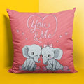 You Me Baby Elephants Cushion Cover - Personalised Couple Gift