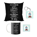 Father Guiding Light Hamper - Mug, Coaster, Cushion Cover (Black) Set of 3