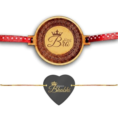 TheYayaCafe Rakhi for Brother Bhabhi Printed Beads Pearl Rakhi Set of 2, Raksha Bandhan Gift for Bhaiya Bhabhi from Sister