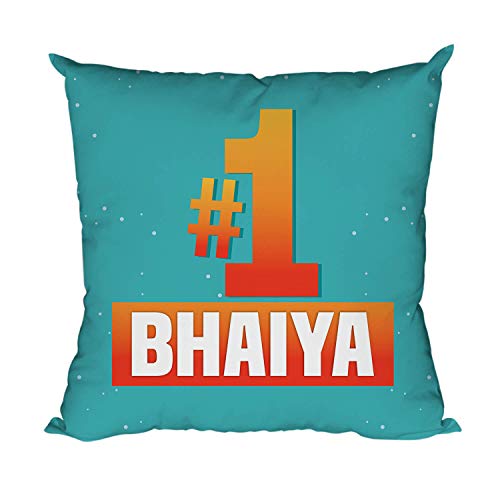 Yaya Cafe Rakhi Birthday Gift for Brother, 1 Bhaiya Cushion Cover 16X16 Inches