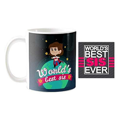 World's Best Sis Coffee Mug - Rakhi Birthday Gift 330ml