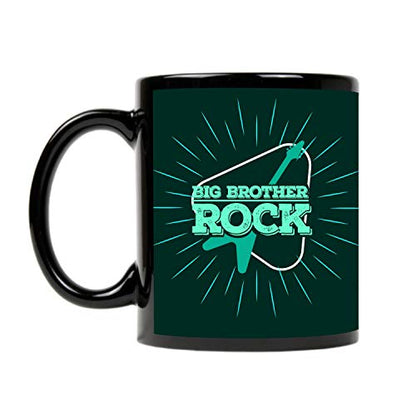 TheYayaCafe Birthday Gift Combo for Brother Big Brother Rock Printed Ceramic Coffee Mug with Coaster 11oz (330ml)