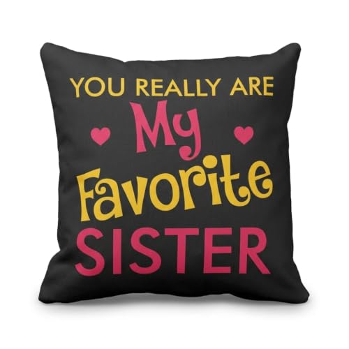 TheYayaCafe Sister Printed Cushion Cover Favourite Sister 12x12 Inches (30x30 cm)