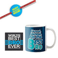 Veera Brother Coffee Mug with Coaster & Rakhi Combo