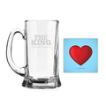 Engraved Beer Mug for Him - The King Valentine Gift 580ml