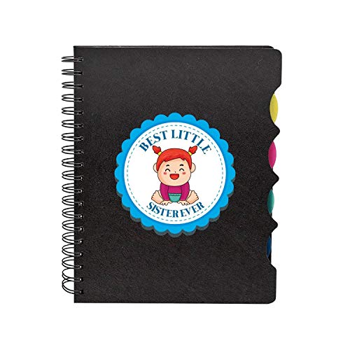 TheYayaCafe Bhaidooj Birthday Gifts for Sister Best Little Sister Ever Printed Wirebound Notebook A5 Size 8.5x6 Inches