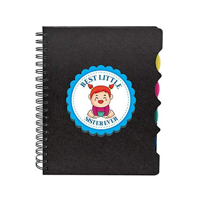 TheYayaCafe Bhaidooj Birthday Gifts for Sister Best Little Sister Ever Printed Wirebound Notebook A5 Size 8.5x6 Inches