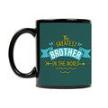 TheYayaCafe Ceramic Coffee Mug and Coaster Combo The Greatest Brother in The World 330 ml, Birthday Raksha Bandhan Bhai Dooj Gift for Brother from Sister