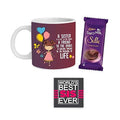 Friend for Life Coffee Mug & Dairy Milk Silk Rakhi Combo for Sister