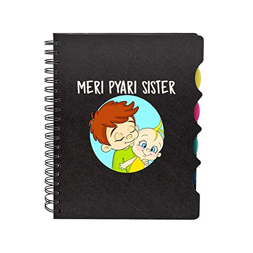 TheYayaCafe Printed Wirebound Notebook for Sister Meri Pyari Sister A5 Size 8.5x6 Inches 300 Ruled Pages