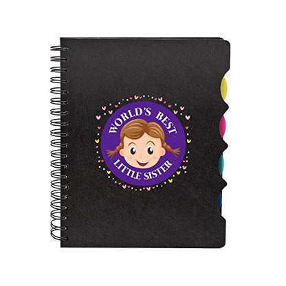 TheYayaCafe Sister Printed Wirebound Notebook Bhaidooj Design A5 Size (8.5x6 Inches, 300 Ruled Pages), Raksha Bandhan Birthday Anniversary Gift for Sister, Didi, Behen from Brother