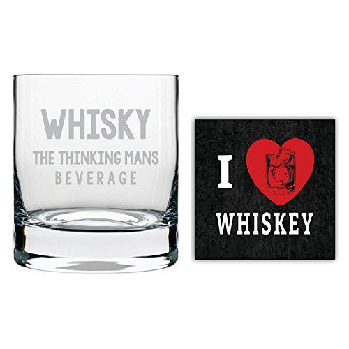 Thinking Mans Beverage Engraved Whiskey Glass