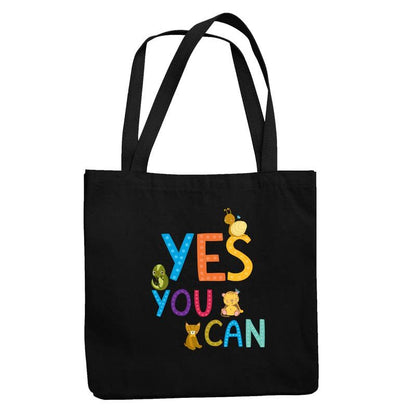 Yes You Can Black Tote Bag