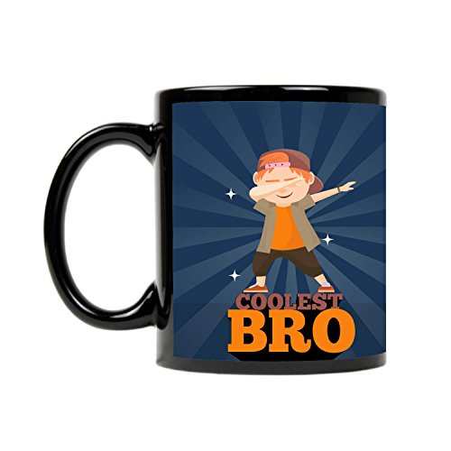 TheYayaCafe Printed Coffee Mug for Brother Coolest Bro 330 ml, Raksha Bandhan Rakhi Birthday Bhai Dooj Gift for Bhai, Brother from Sister and Family