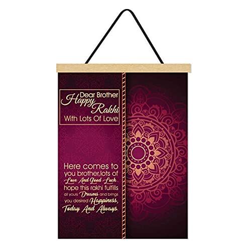 TheYayaCafe Rakhi Gift Scroll Greeting Card for Brother (12x16 Inches) with Wooden Supports, Happy Raksha Bandhan Birthday Rakhi Return Gift for Bhai, Bhaia, Bro from Sister