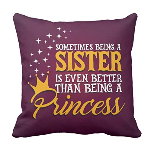 Sister Princess Cushion Cover 16x16 - Rakhi Gift for Sister