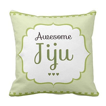 YaYa Cafe™ 16X16 inches Birthday for Brother in Law Jiju Cushion Cover Awesome Jiju