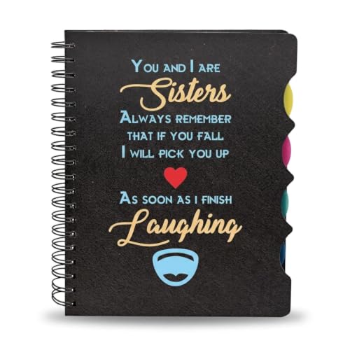 TheYayaCafe Sister Wirebound Notebook A5 Size 300 Ruled Pages Printed You and I are Sisters Design, Rakhi Bhai Dooj Birthday New Job Retirement Gift for Sister from Brother and Sister