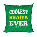 TheYayaCafe Brother Printed Cushion Cover Coolest Bhaiya Ever 16x16 Inches (40x40 cm), Rakhi Birthday Bhaidooj for Bhai, Brother, Bhaia from Sister, Rakhi with Puja Pack