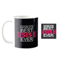 TheYayaCafe Ceramic Coffee Mug Worlds Best Sister Ever with Acrylic Coaster Set of 2 (330ml), Birthday Bhai Dooj Raksha Bandhan Gift for Sister, Sis, Behan from Brother